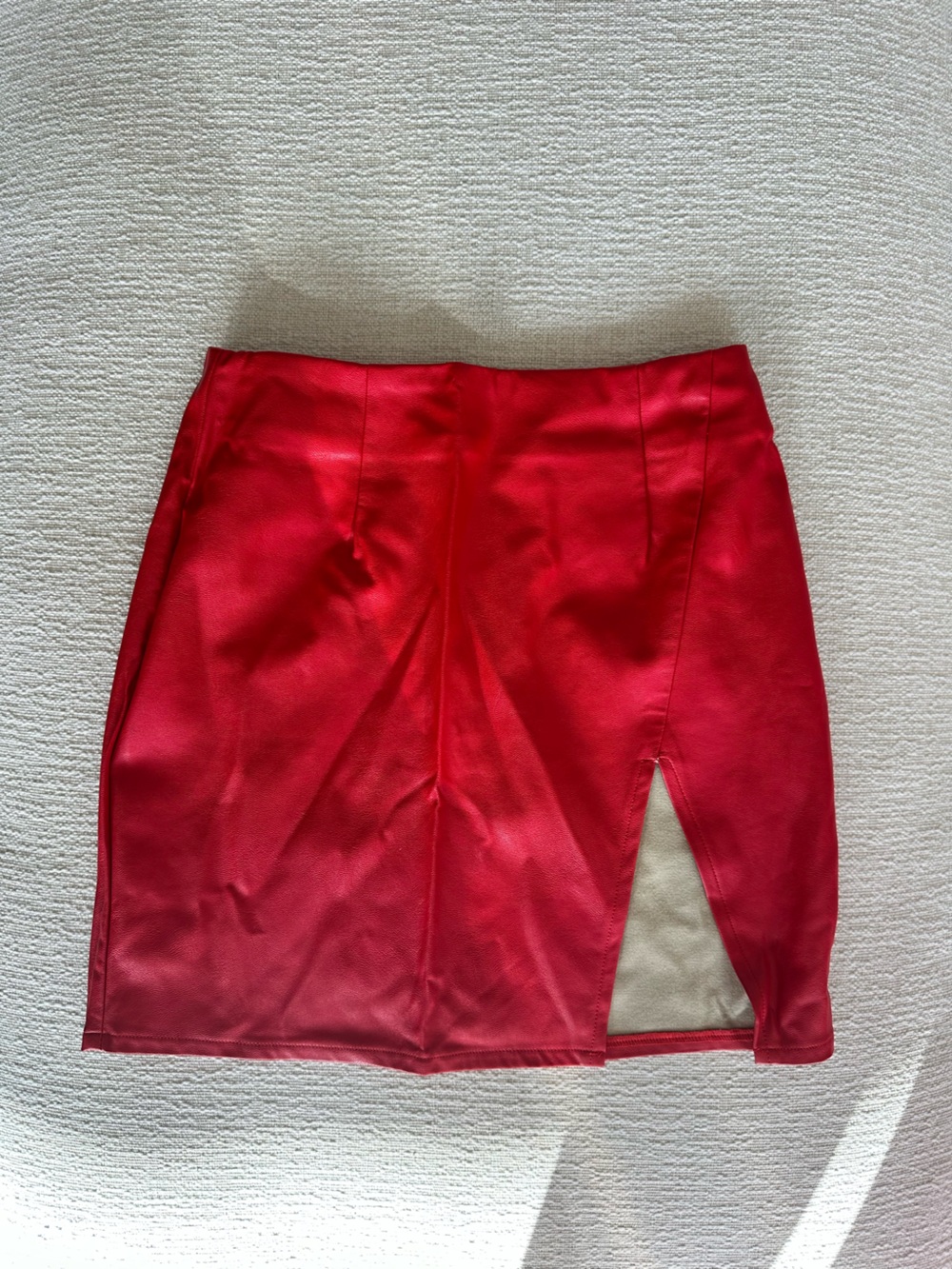 superdown Red Faux Leather Skirt